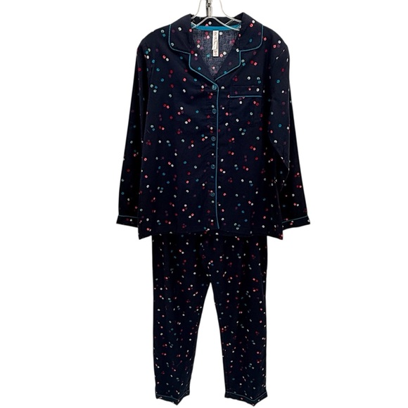 Gilligan & O’Malley NWOT Navy Print Cotton Flannel Pajamas Sizes: Sm | Med | Lrg - Picture 2 of 12